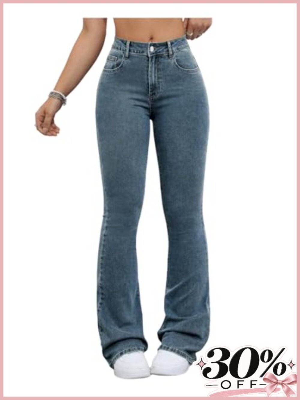 High Waist Stretchy Bell Bottom Jeans Flare Denim Pants